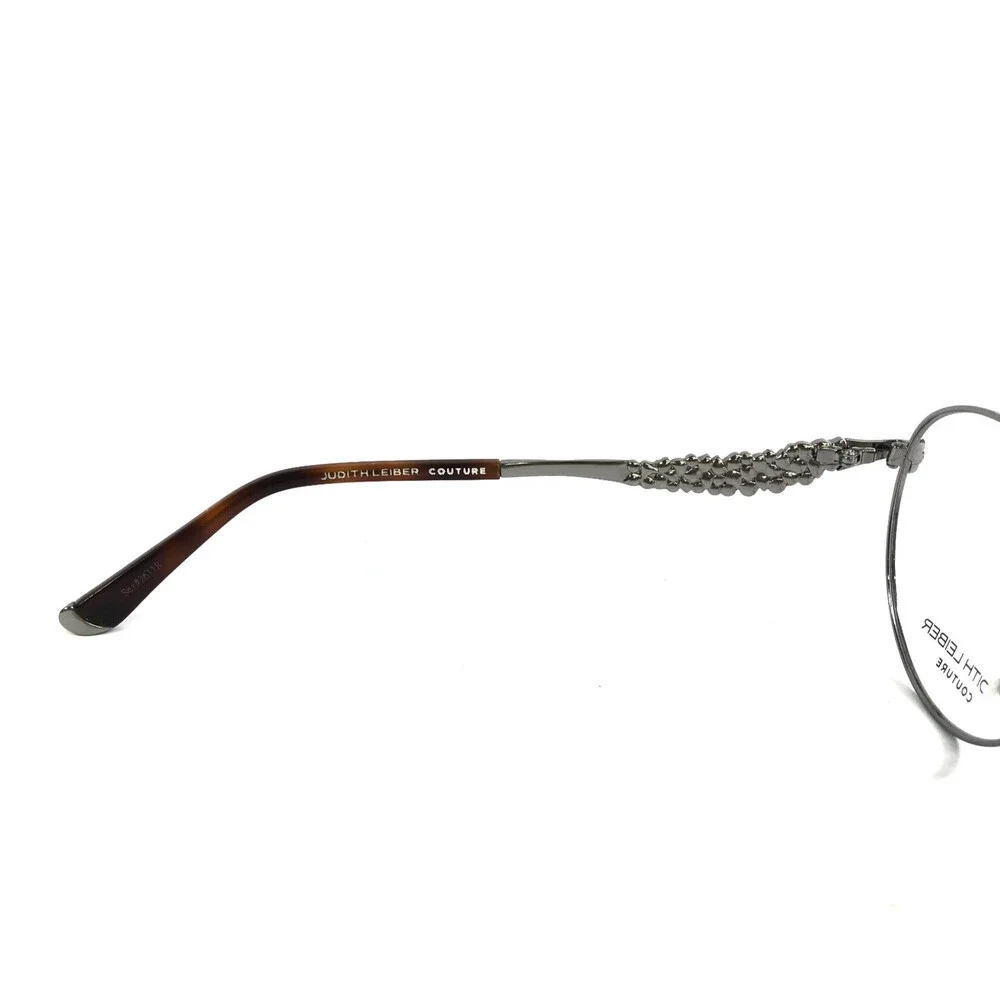 Judith Leiber Eyeglasses Frames Demure Sun Wood Silver Sparkly Crystal 54-19-145